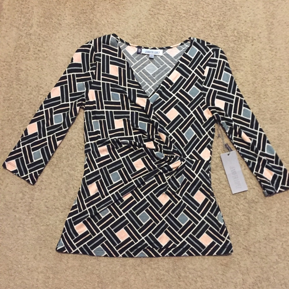 Jennifer Lopez petite small v neck Blouse